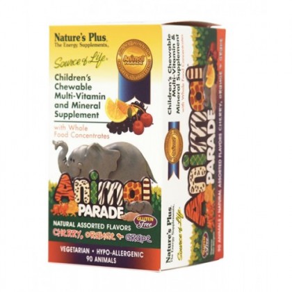 Nature's Plus ANIMAL PARADE ASSORTED 90 Μασώμενα ζωάκια